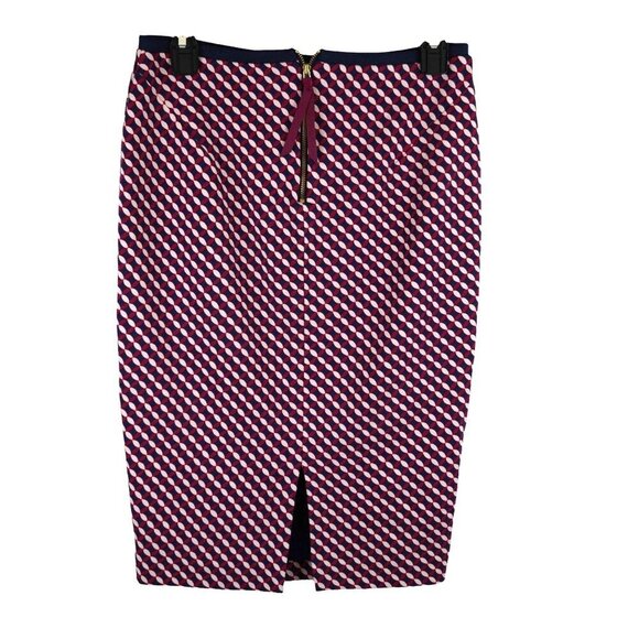 Boden‎ Wine Trellis Hampshire Ponte Geometric Print Pencil Skirt Womens Size 4R - Picture 5 of 7